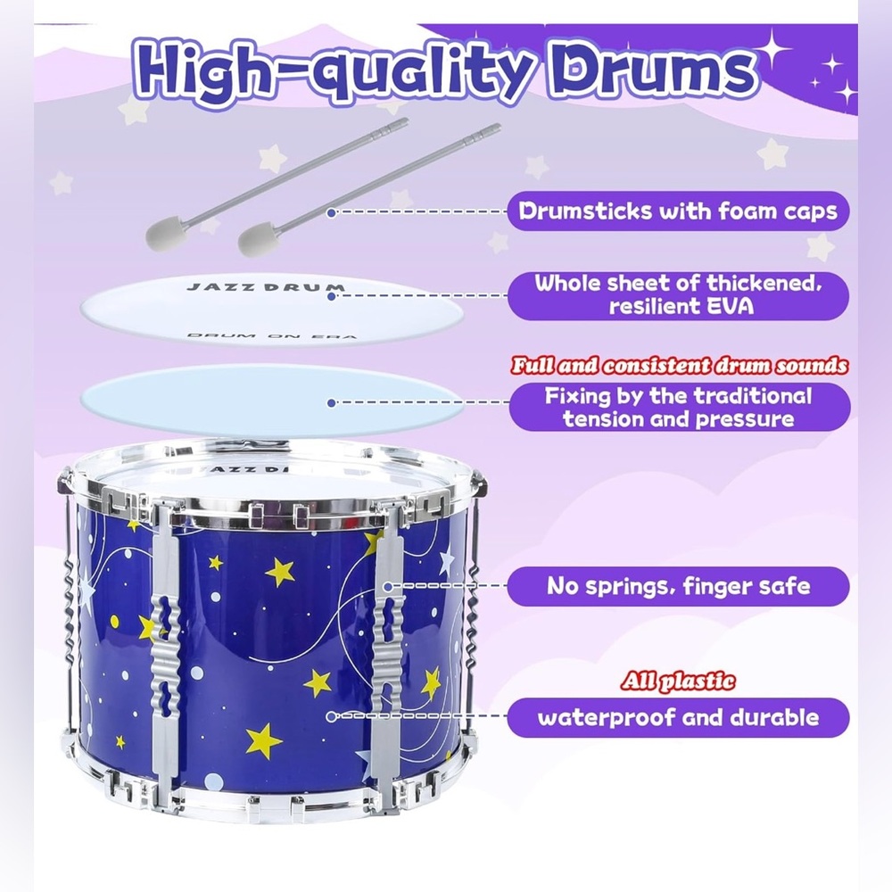 Jazz Drum Musical Play Set For Kids Brand New - Picture 5 of 11